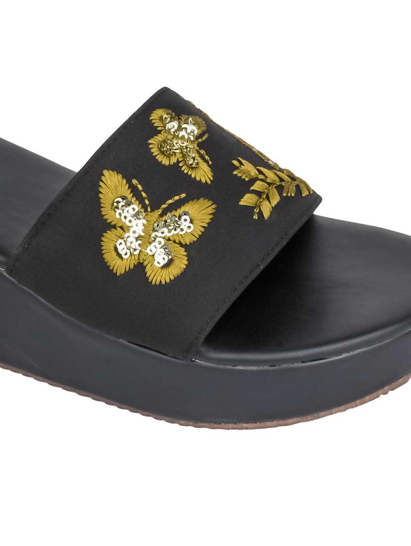 women embroidered slip on wedges - 22517756 -  Standard Image - 4