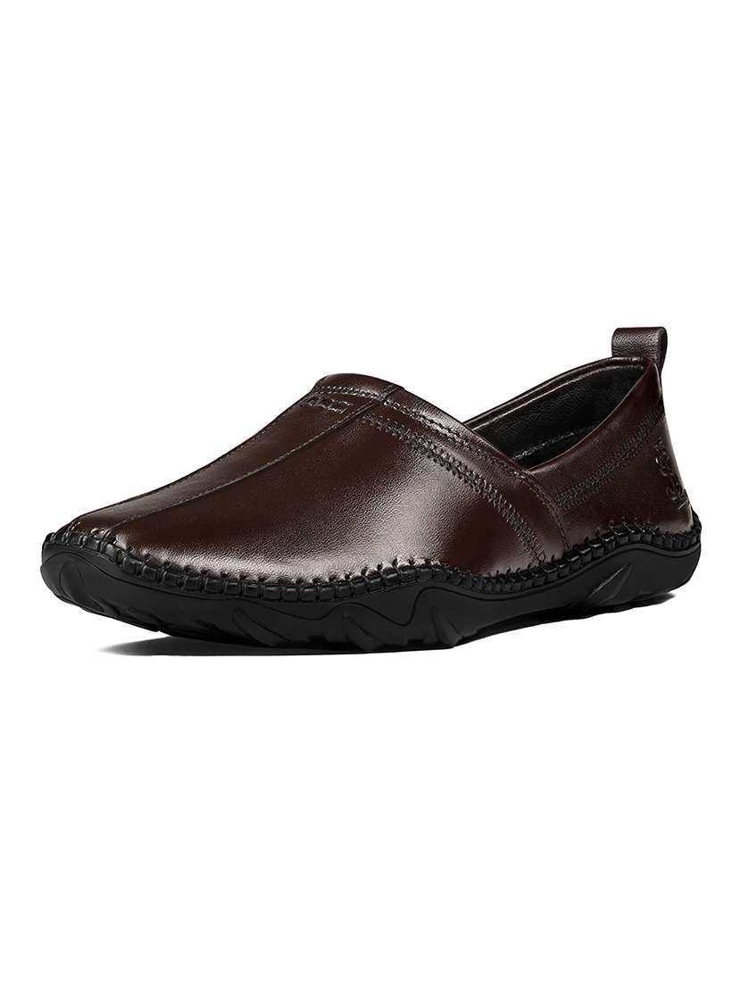 men brown slip on mojari - 22517757 -  Standard Image - 1