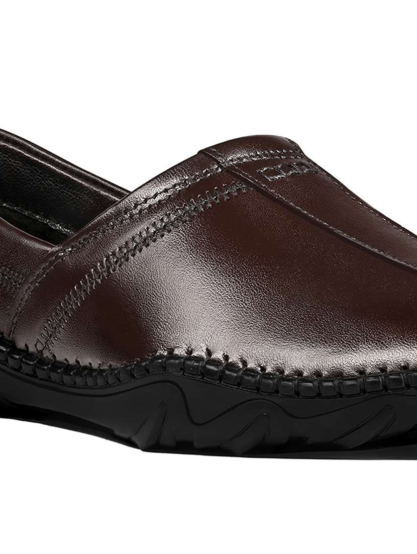 men brown slip on mojari - 22517757 -  Standard Image - 4
