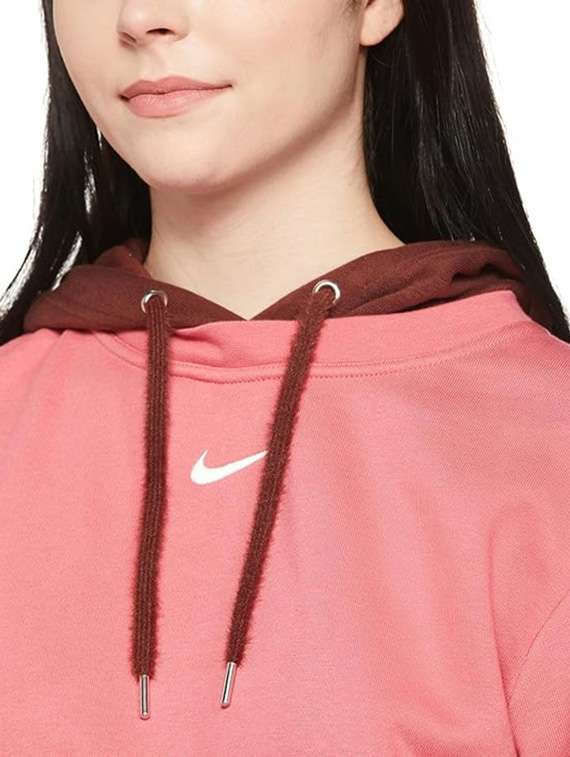 women colorblocked long sleeves hooded crop sweatshirt - 22517830 -  Standard Image - 1