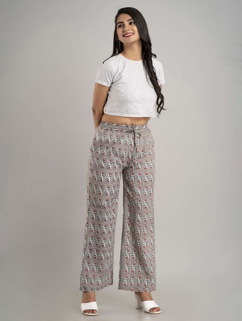 Women Printed Mid Rise Straight Palazzo - 22517871 -  Standard Image - 4