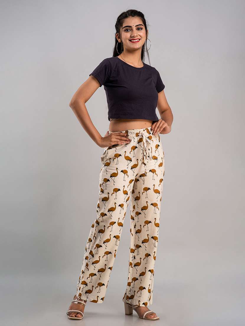 women printed mid rise straight palazzo - 22517890 -  Standard Image - 4