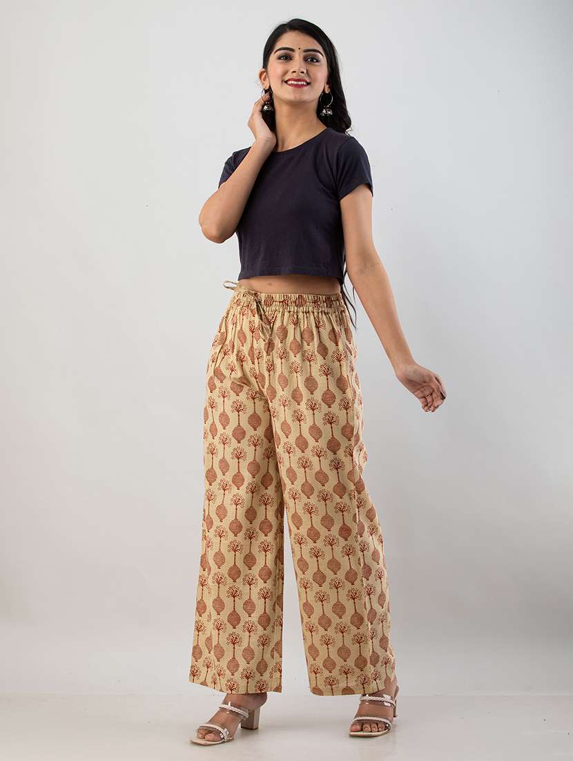 Women Printed Mid Rise Straight Palazzo - 22517896 -  Standard Image - 4