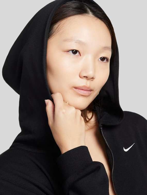 women solid long sleeves hooded sweatshirt - 22517903 -  Standard Image - 1