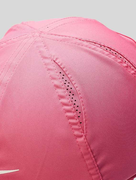 pink polyester base ball cap with white logo - 22517913 -  Standard Image - 4