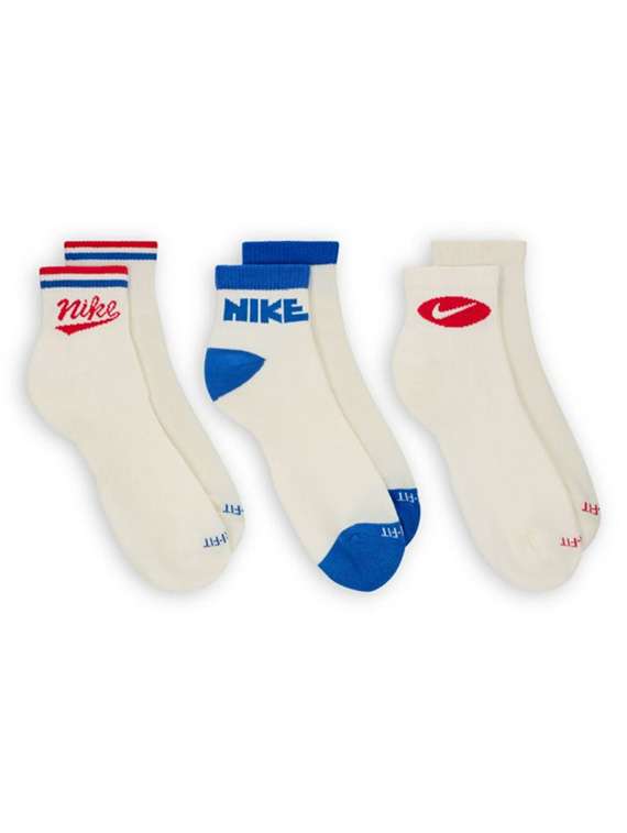 nike everyday plus lightweight ankle socks in a white multi-color 3-pack - 22517916 -  Standard Image - 1