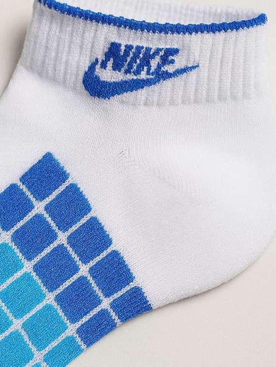 white nivia ankle-length sports socks with blue cube patterns - 22517921 -  Standard Image - 1