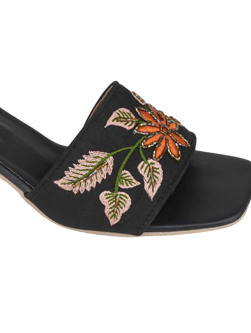 women embroidered slip on open toe sandal - 22518013 -  Standard Image - 4