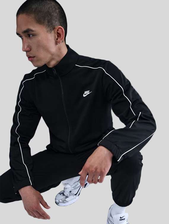men solid long sleeve full length track suit - 22518105 -  Standard Image - 1