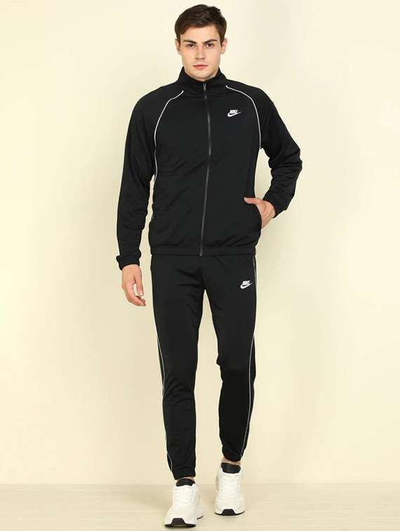 men solid long sleeve full length track suit - 22518108 -  Standard Image - 1