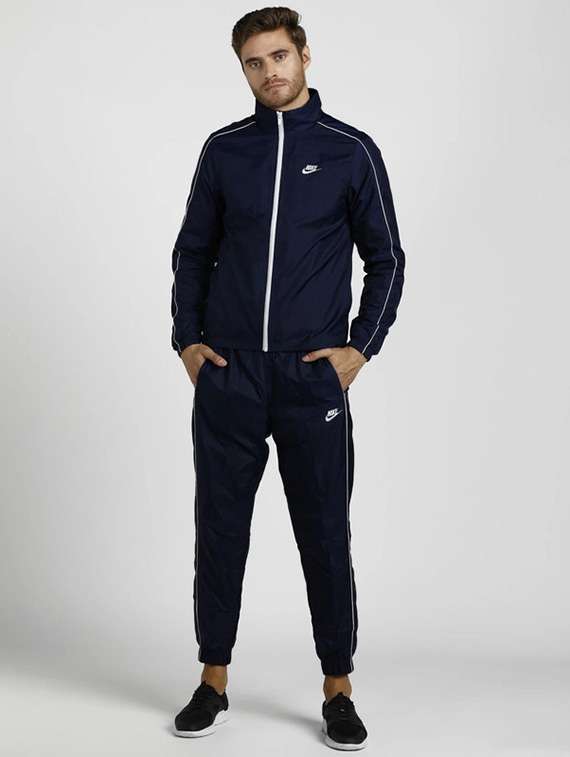 men solid long sleeve full length track suit - 22518111 -  Standard Image - 1