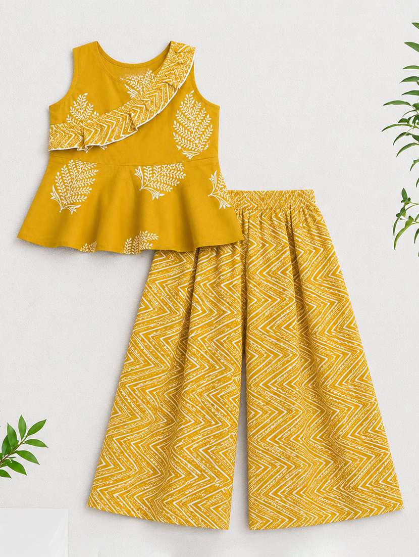 girls printed sleeveless top and palazzo co-ord set - 22518168 -  Standard Image - 1