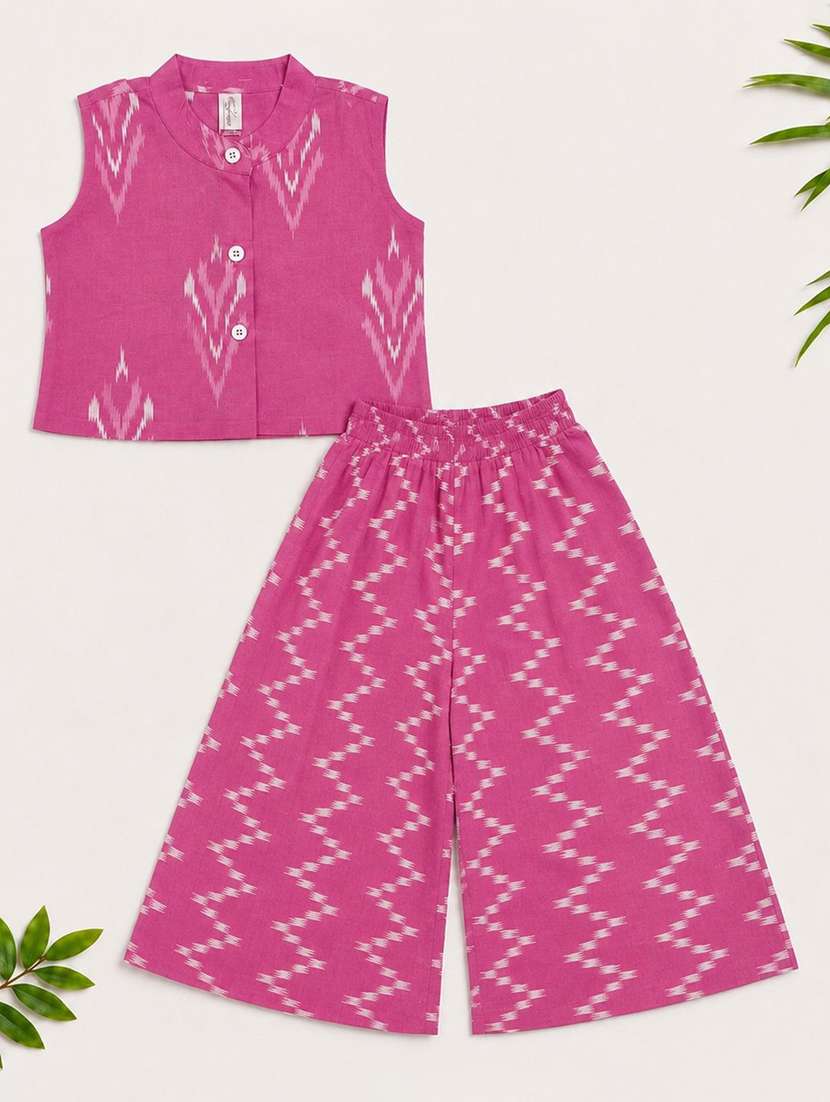 girls printed sleeveless top and palazzo co-ord set - 22518169 -  Standard Image - 1