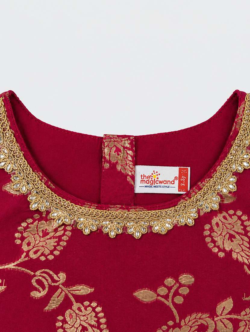 girls self design short sleeve lehenga choli set - 22518176 -  Standard Image - 4