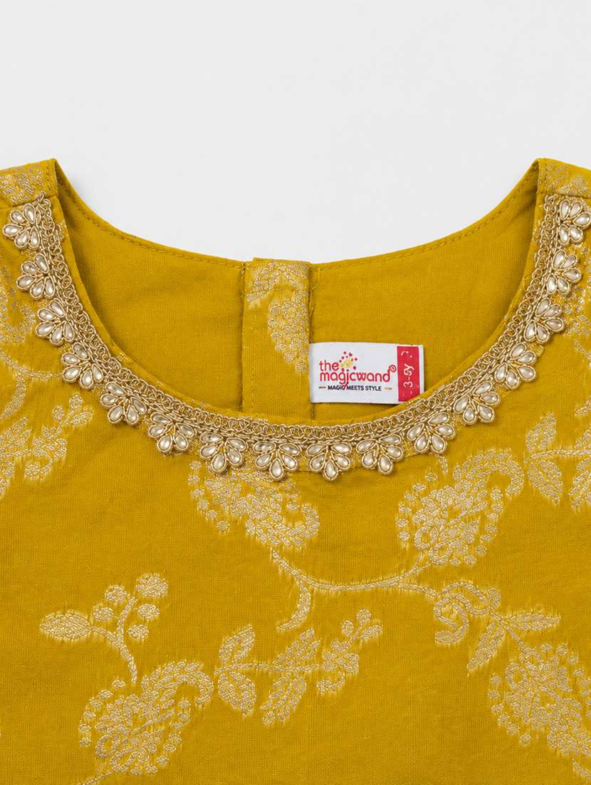 girls self design short sleeve lehenga choli set - 22518178 -  Standard Image - 4
