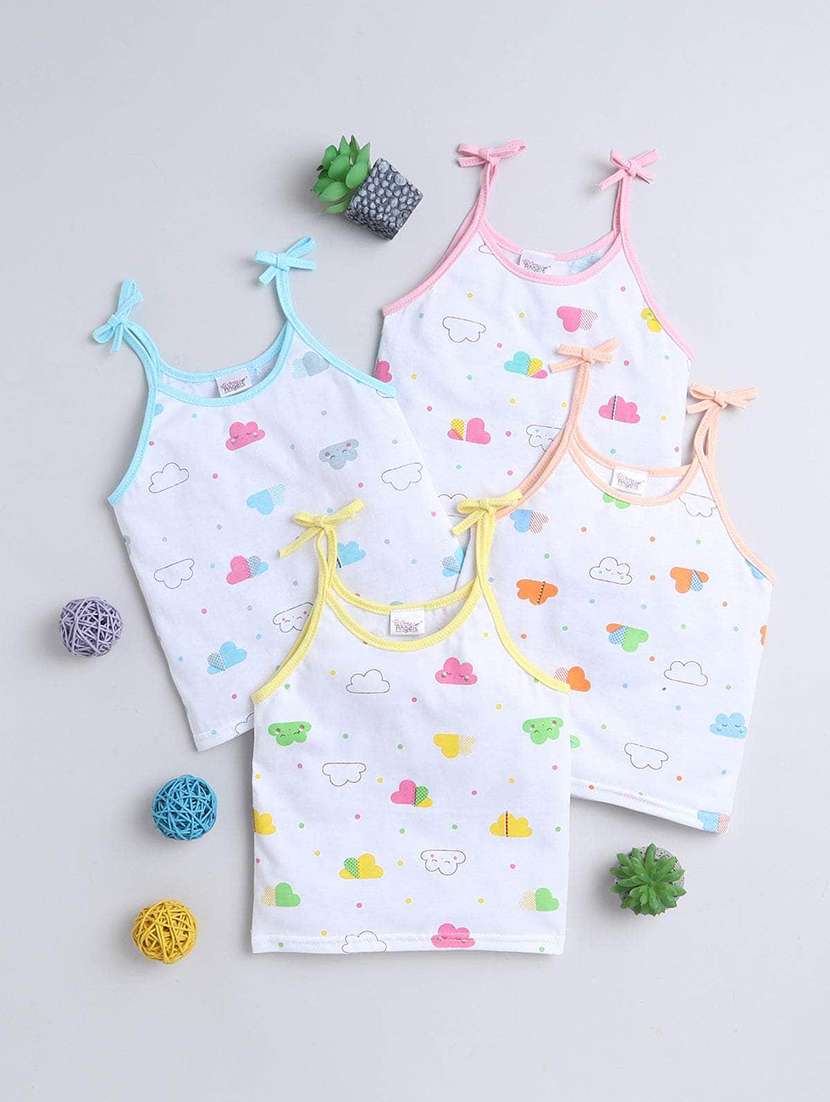 kids pack of 4 printed sleeveless jhabla - 22518281 -  Standard Image - 1
