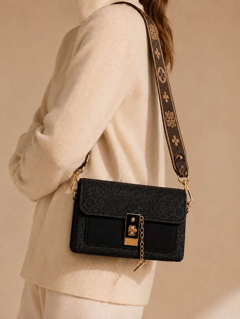 women black printed sling bag - 22518303 -  Standard Image - 4
