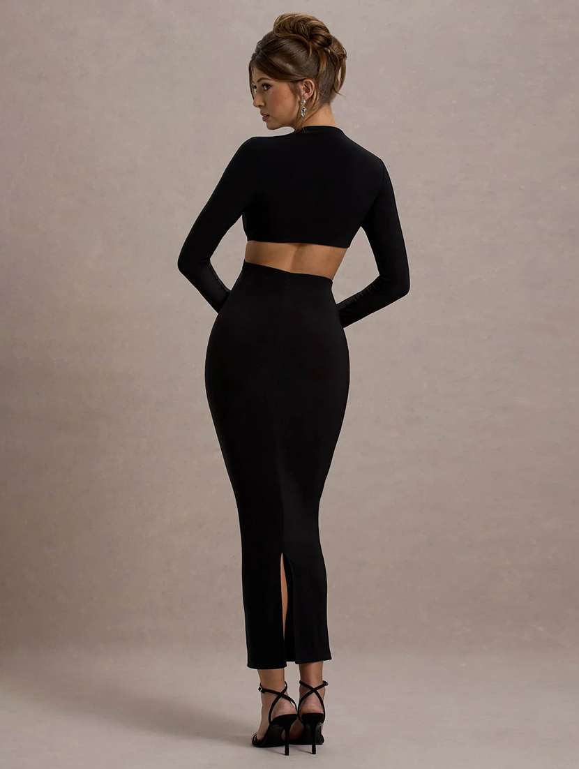 Black Polyester Bodycon Dress - 22518340 -  Standard Image - 4