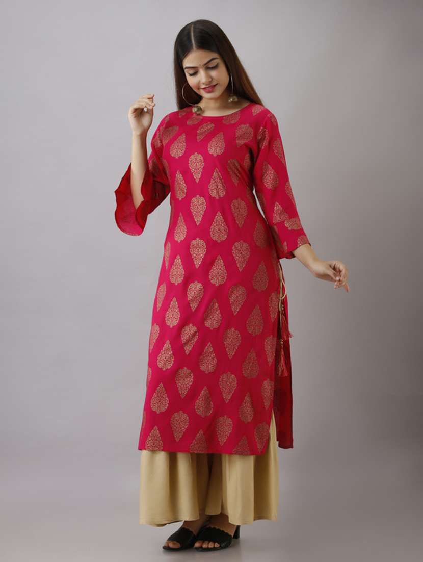 Women Printed Three Quarter Sleeve Kurta Sharara Set - 22518364 -  Standard Image - 4