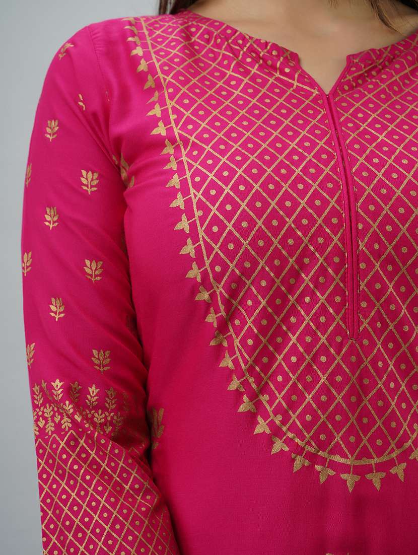 women printed three quarter sleeve kurta sharara set - 22518375 -  Standard Image - 1
