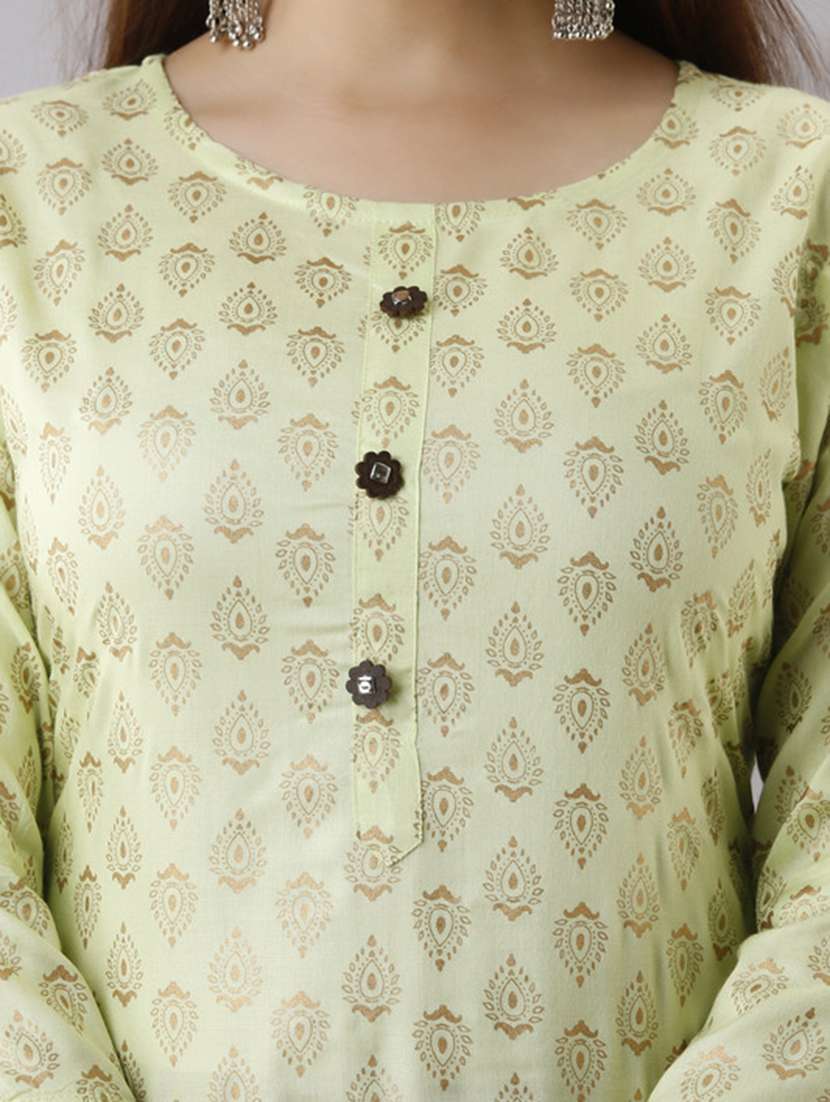women printed three quarter sleeve kurta sharara set - 22518379 -  Standard Image - 1