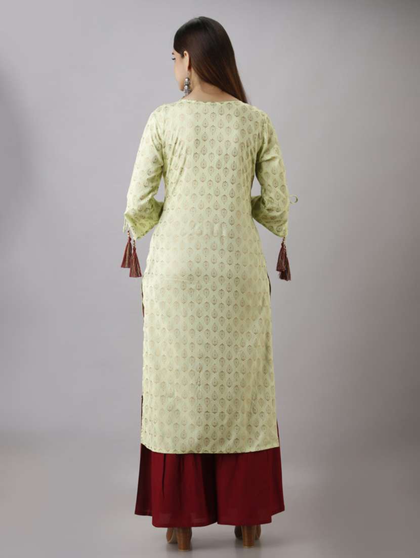 women printed three quarter sleeve kurta sharara set - 22518379 -  Standard Image - 4