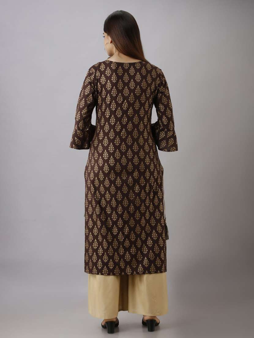 women printed three quarter sleeve kurta sharara set - 22518382 -  Standard Image - 4