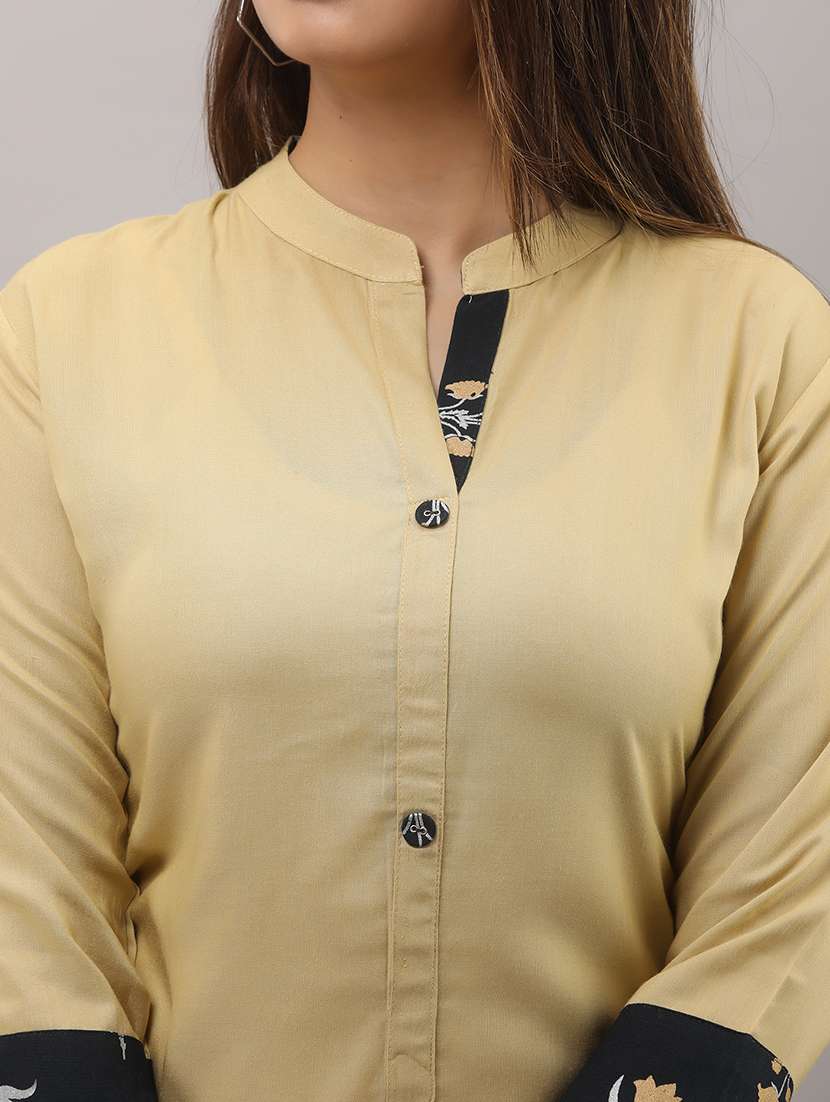 women solid three quarter sleeve kurta pant set - 22518400 -  Standard Image - 1