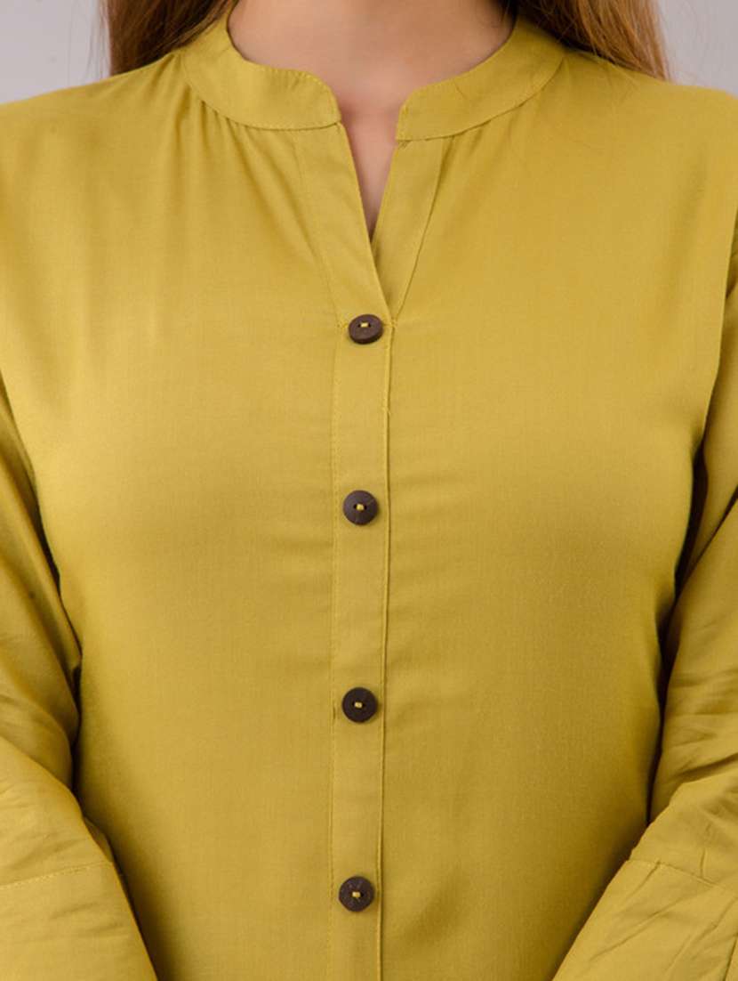 Women Solid Three Quarter Sleeve Kurta Palazzo Set - 22518405 -  Standard Image - 1