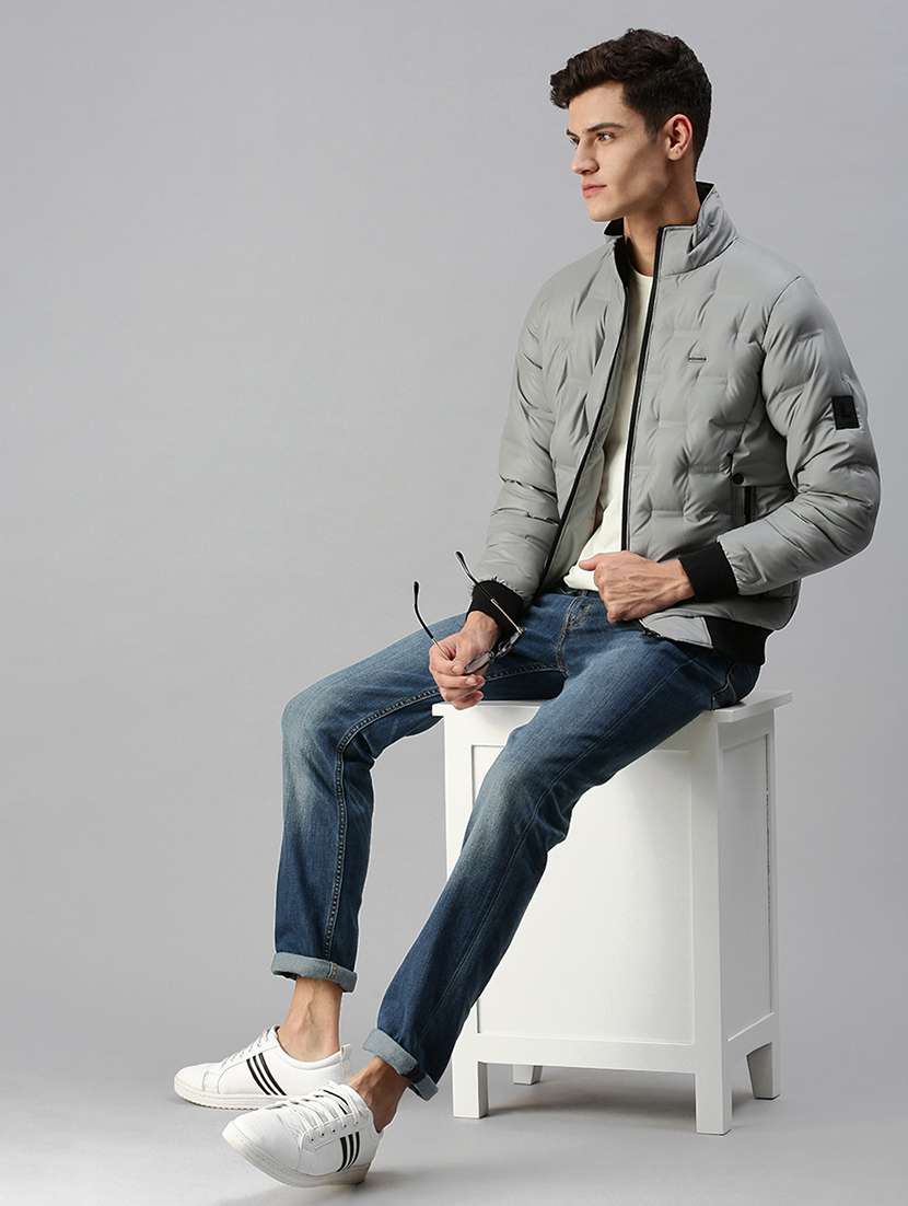 men solid long sleeve insulator puffer jacket - 22518433 -  Standard Image - 4
