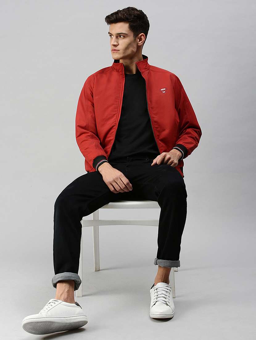 men solid long sleeve insulator bomber jacket - 22518449 -  Standard Image - 4
