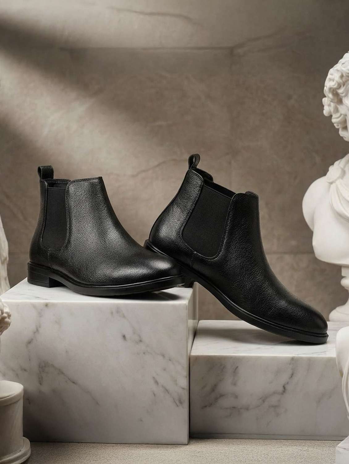 men black high ankle boot