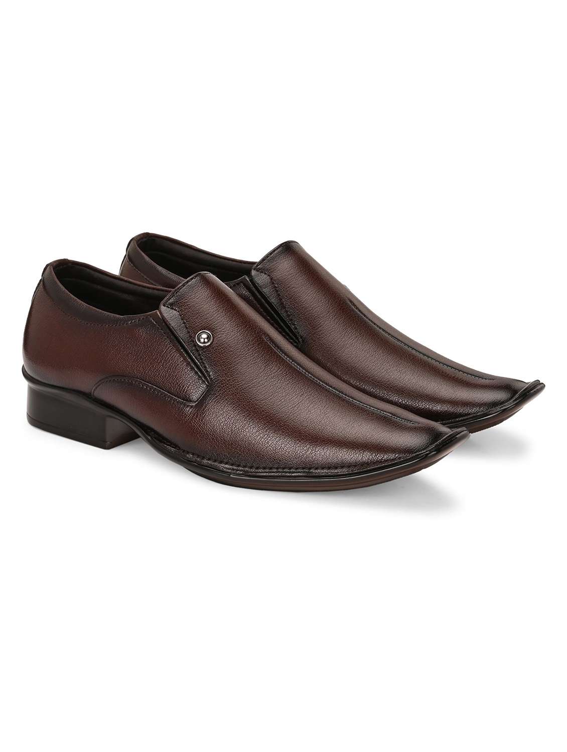 men brown slip on formal shoes - 22518464 -  Standard Image - 1