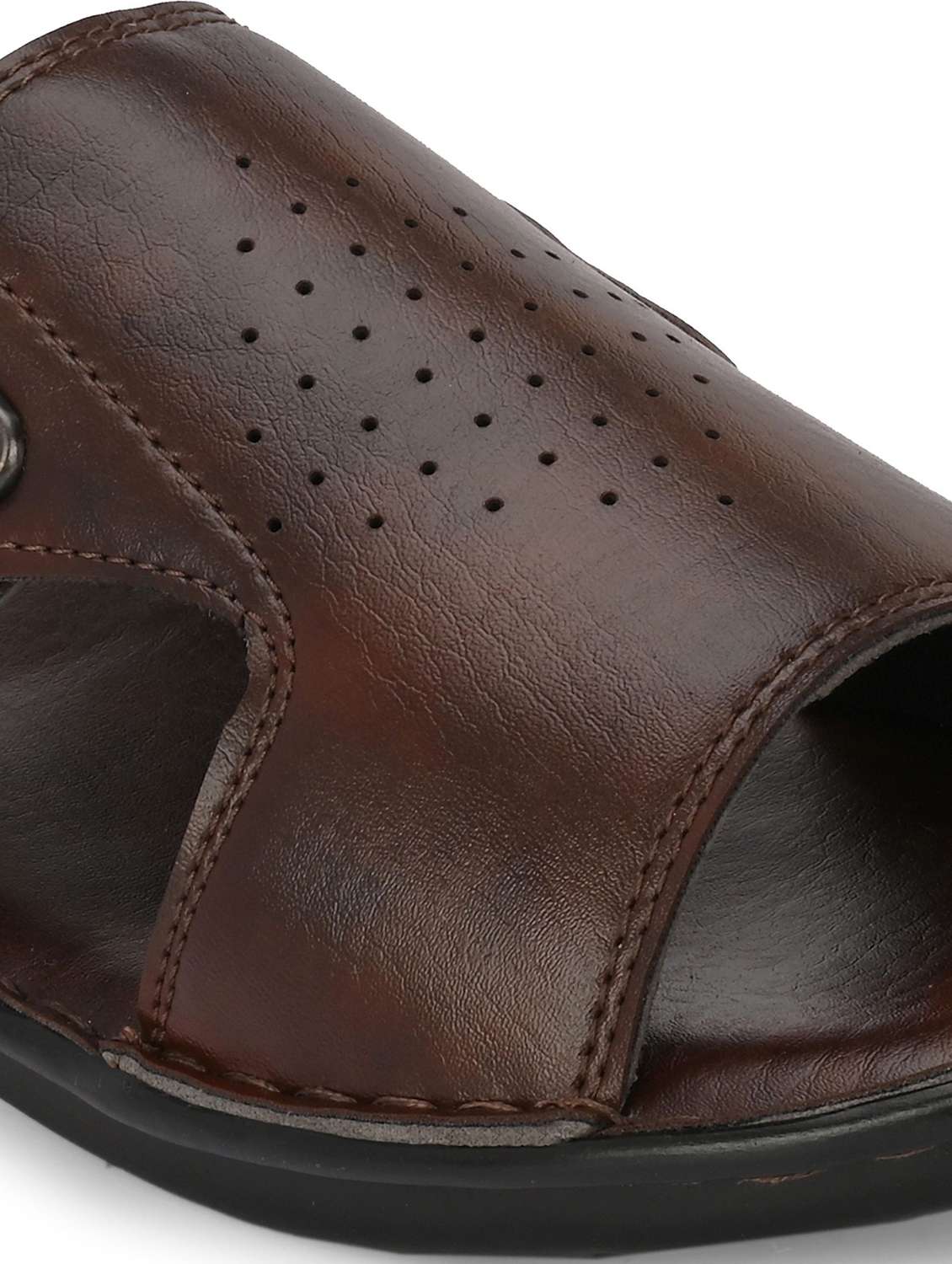 men brown slip on sandal - 22518467 -  Standard Image - 4