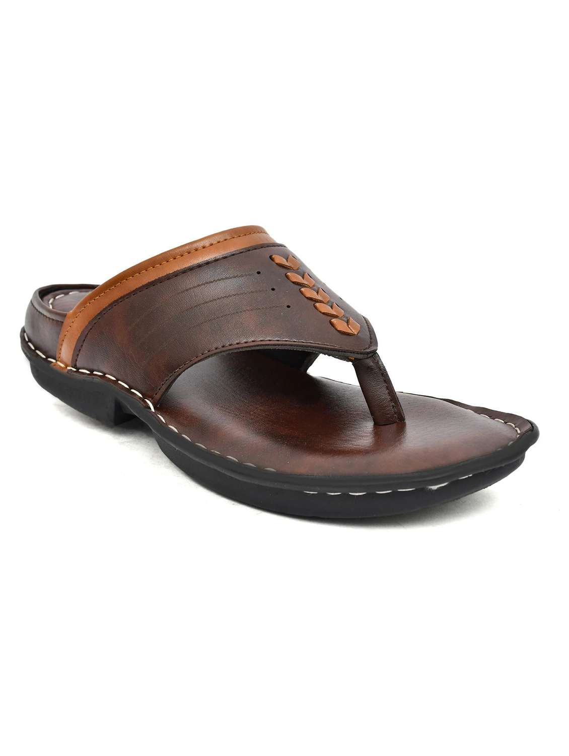 men brown toe seperator sandal - 22518468 -  Standard Image - 1
