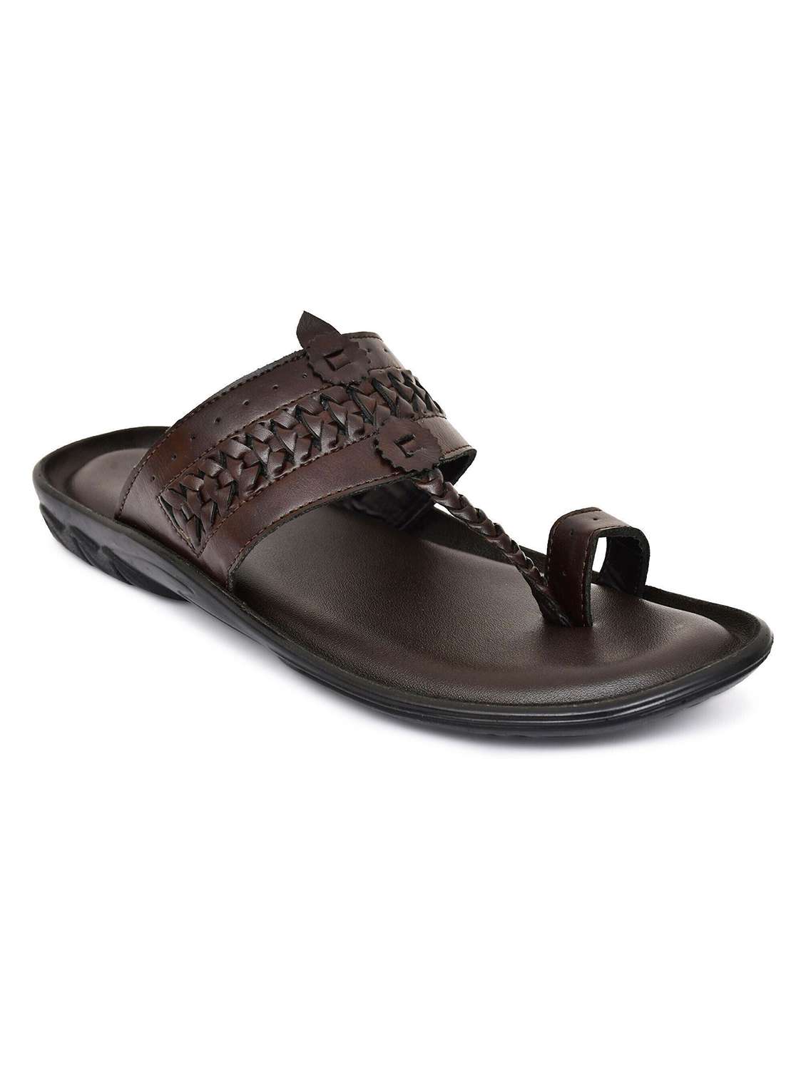 men brown one toe kolhapuri - 22518481 -  Standard Image - 1