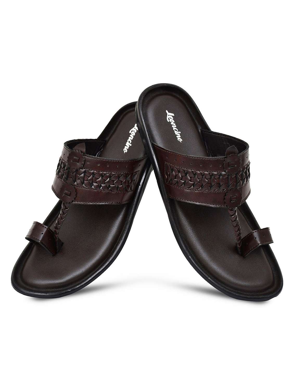 men brown one toe kolhapuri - 22518481 -  Standard Image - 4