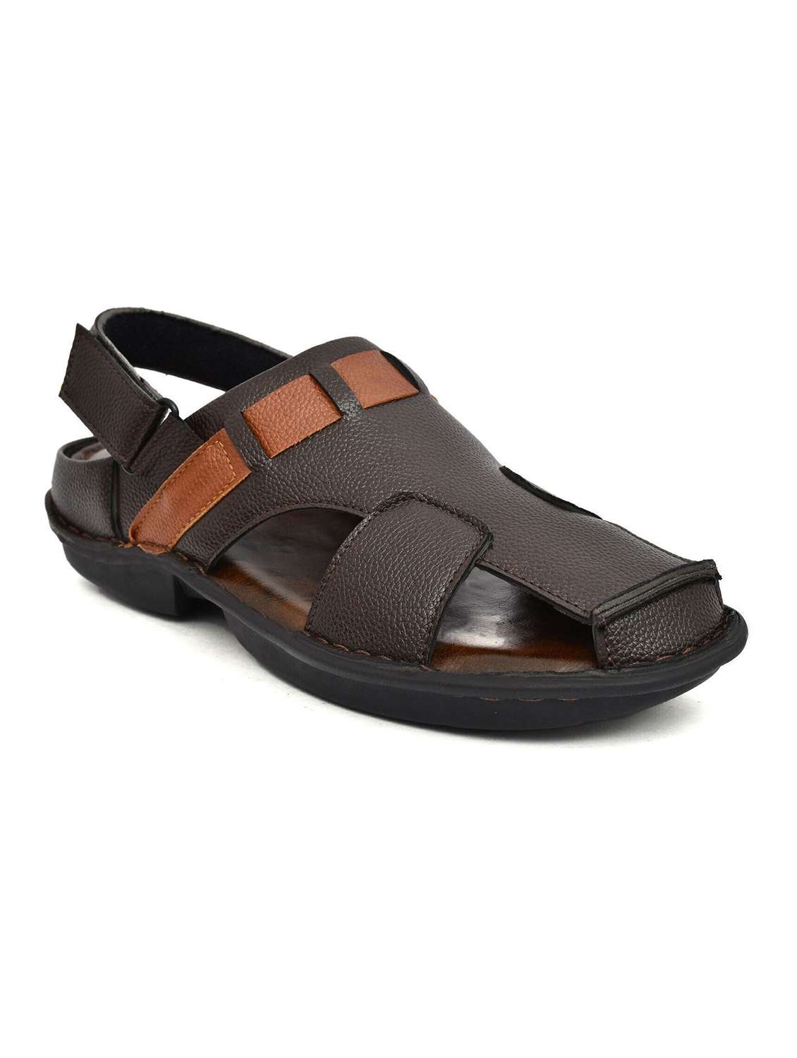men brown back strap sandal - 22518484 -  Standard Image - 1