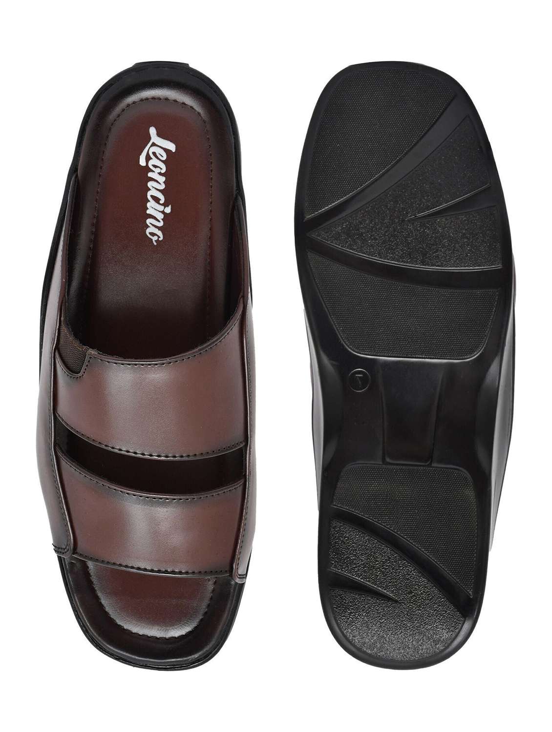 men brown slip on sandal - 22518485 -  Standard Image - 4