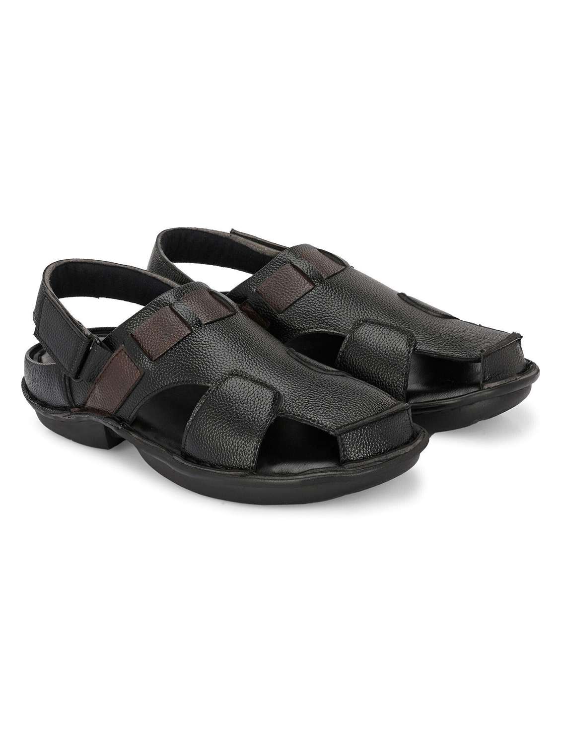 men black back strap sandal - 22518490 -  Standard Image - 1