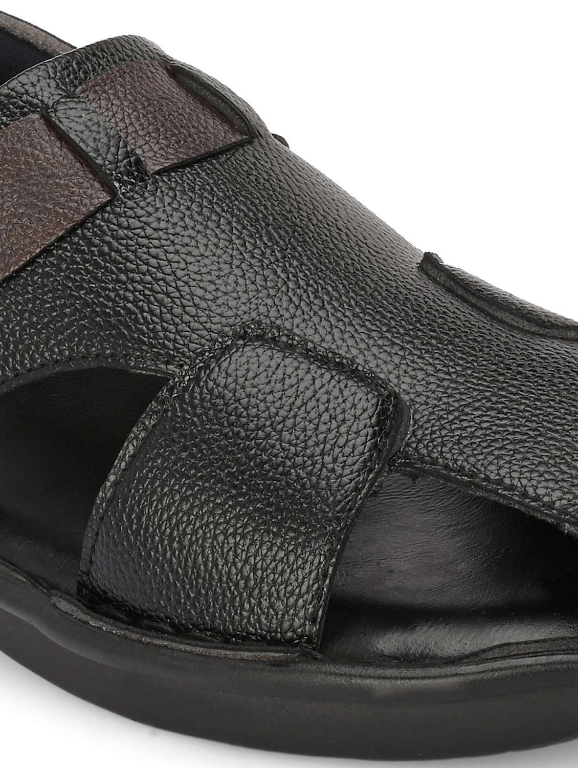 men black back strap sandal - 22518490 -  Standard Image - 4