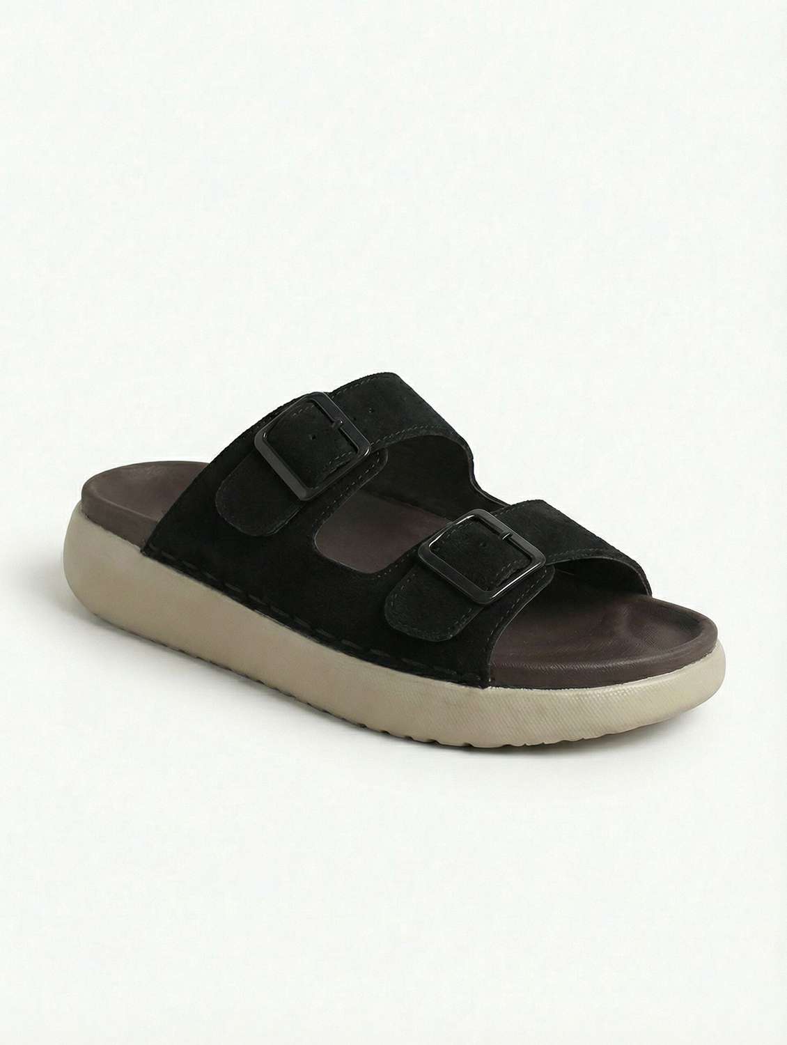 men black slip on sandal - 22518494 -  Standard Image - 1