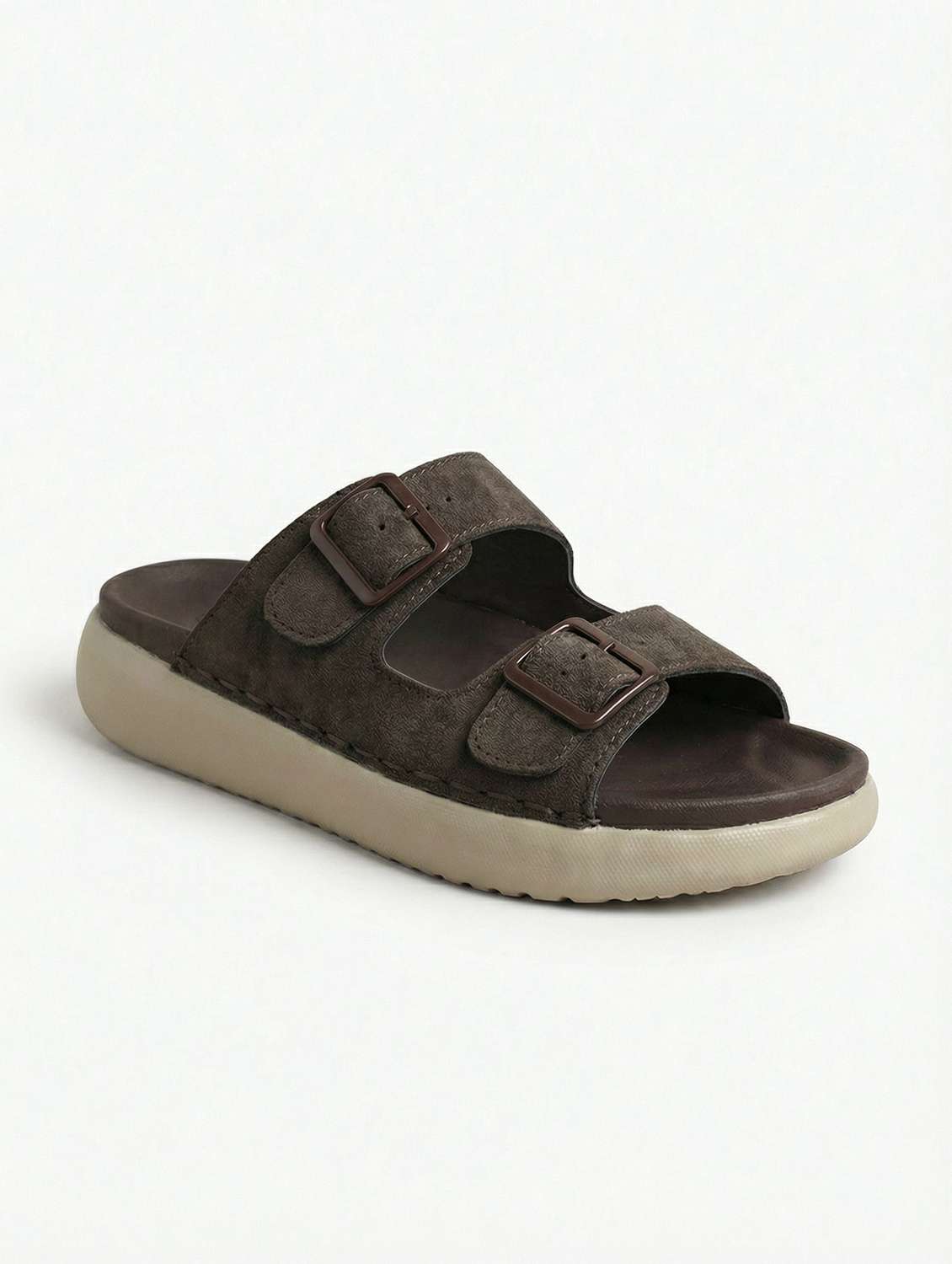 men brown slip on sandal - 22518495 -  Standard Image - 1