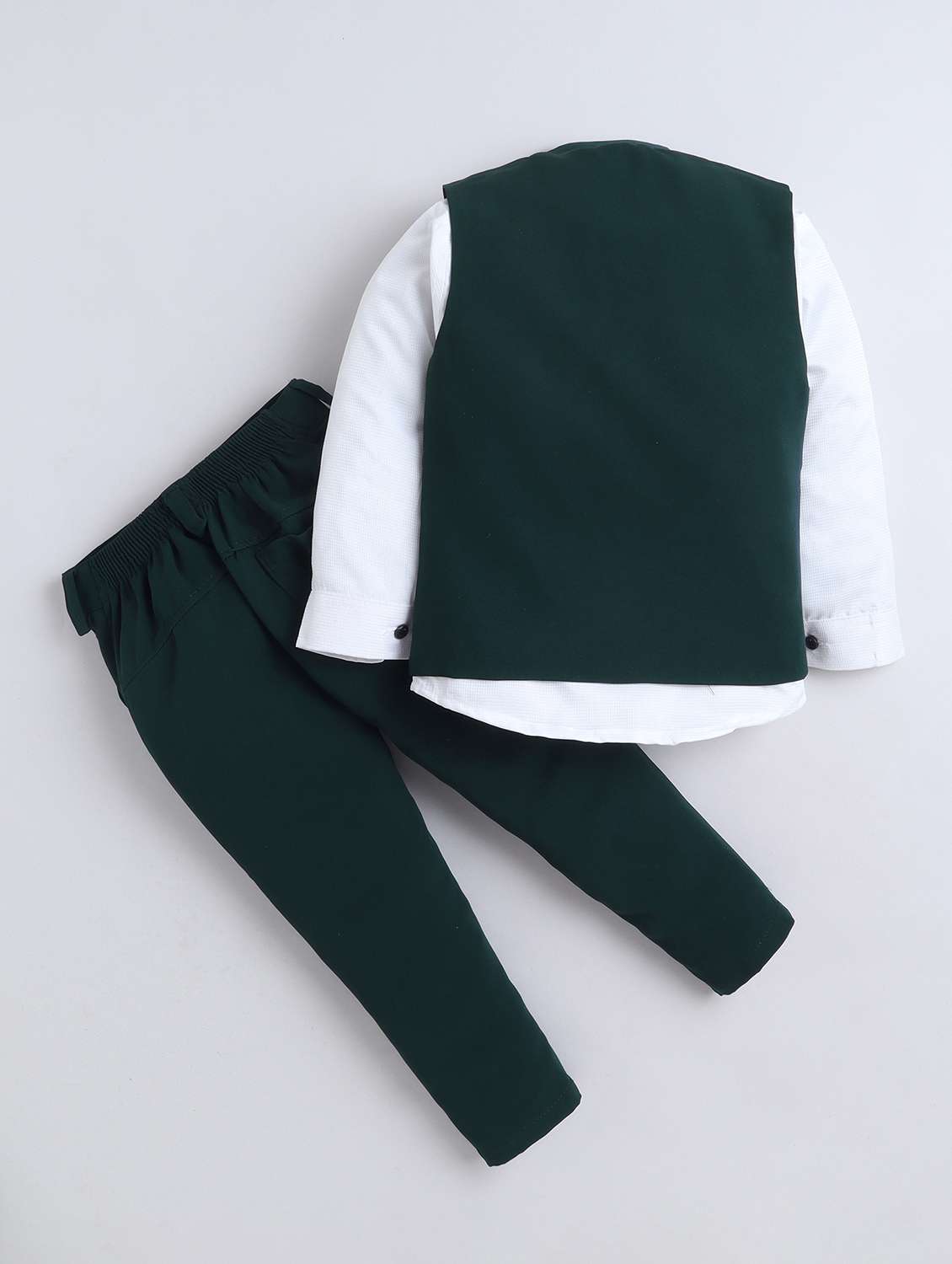 boys solid long sleeve shirt trouser with waistcoat - 22518540 -  Standard Image - 1