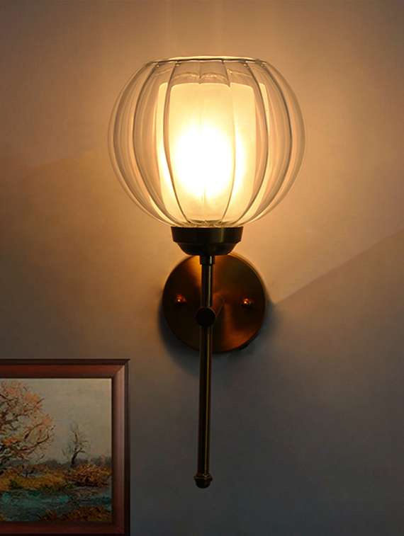 Decorative Brass Wall Sconce Clear Glass Wall Light - 22518581 -  Standard Image - 1