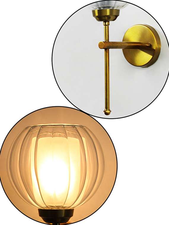 Decorative Brass Wall Sconce Clear Glass Wall Light - 22518581 -  Standard Image - 4