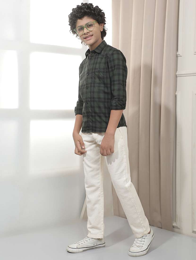 Boys Solid Mid Rise Casual Trouser - 22518618 -  Standard Image - 6