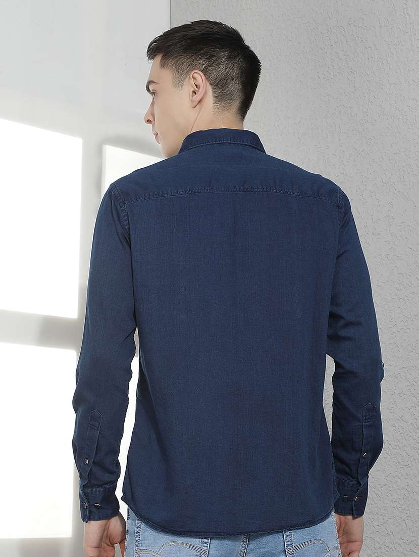 Men Solid Long Sleeve Slim Fit Casual Shirt - 22518758 -  Standard Image - 4