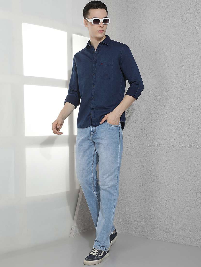 Men Solid Long Sleeve Slim Fit Casual Shirt - 22518758 -  Standard Image - 6