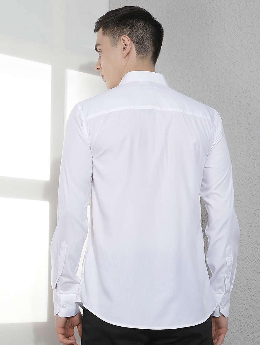 Men Solid Long Sleeve Slim Fit Casual Shirt - 22518759 -  Standard Image - 4